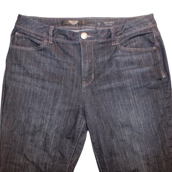 Simply Vera Wang Women's Jeans Size 10 Stretch Denim Mid-Rise Slim Fit Blue - Picture 5 of 7